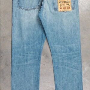 Ralph Lauren Double RL Light Blue high Slim Jeans salvaged Lawton men's new